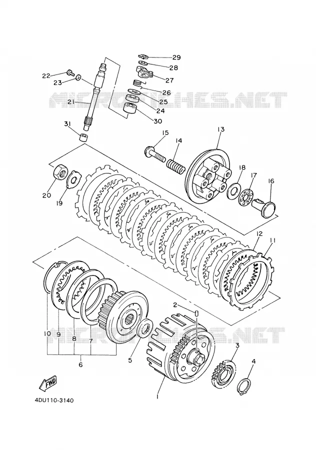 EMBRAYAGE DE DEMARREUR Yamaha MOTO 600 1997 XJS DIVERSION  XJ600S