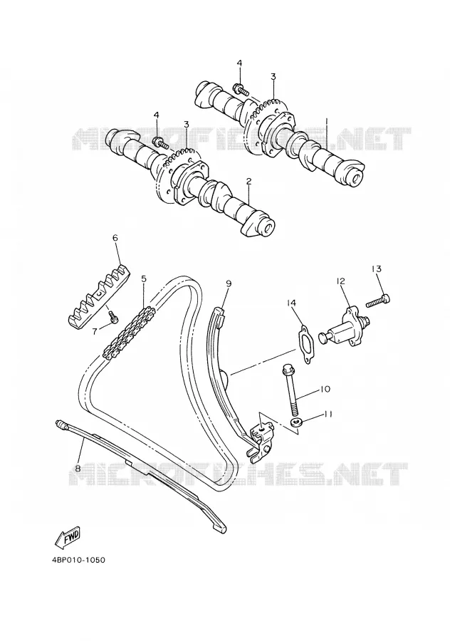 ARBRE A CAMES / CHAINE DE DISTRIBUTION Yamaha MOTO 600 1997 XJS DIVERSION  XJ600S