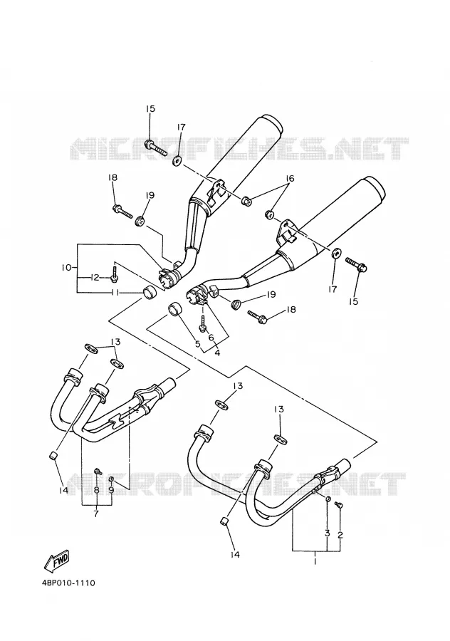 ECHAPPEMENT Yamaha MOTO 600 1997 XJS DIVERSION  XJ600S