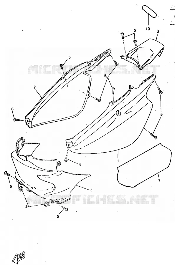 COUVERCLE LATERAL Yamaha SCOOTER 50 1998 BOOSTER  CW50RS