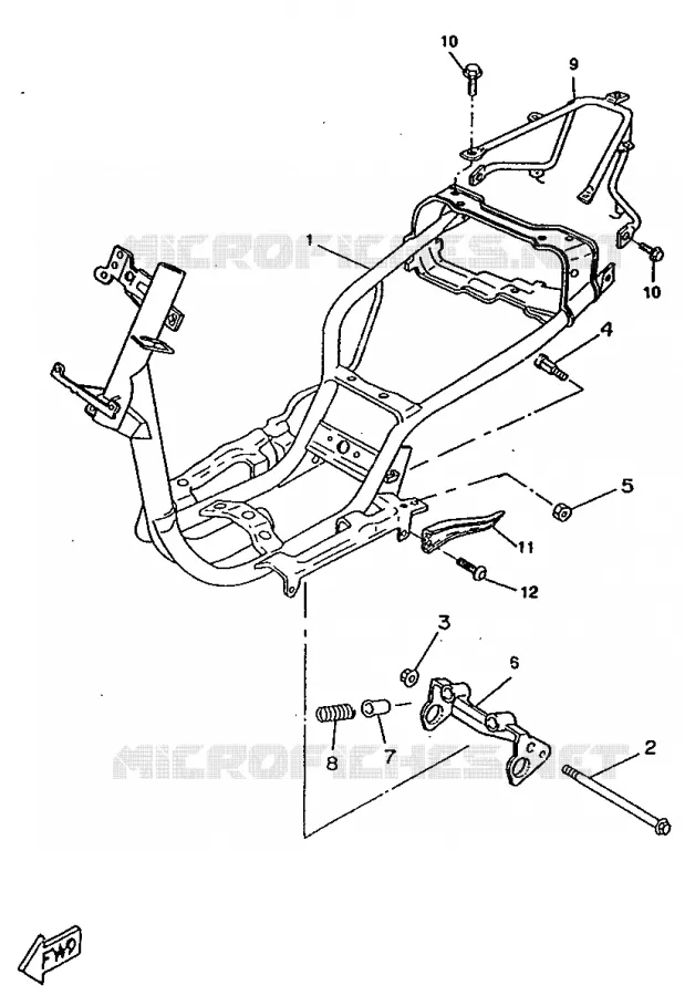 CADRE Yamaha SCOOTER 50 1998 BOOSTER  CW50RS