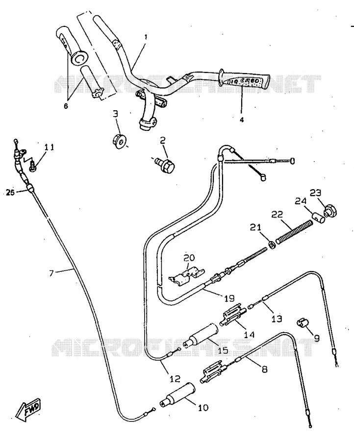GUIDON ET CABLES Yamaha SCOOTER 50 1998 BOOSTER  CW50RS