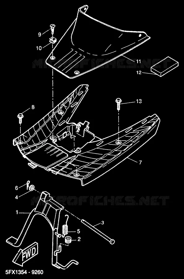 SUPPORT / REPOSE PIEDS Yamaha SCOOTER 50 2000 NEXT GENERATION  CW50RS