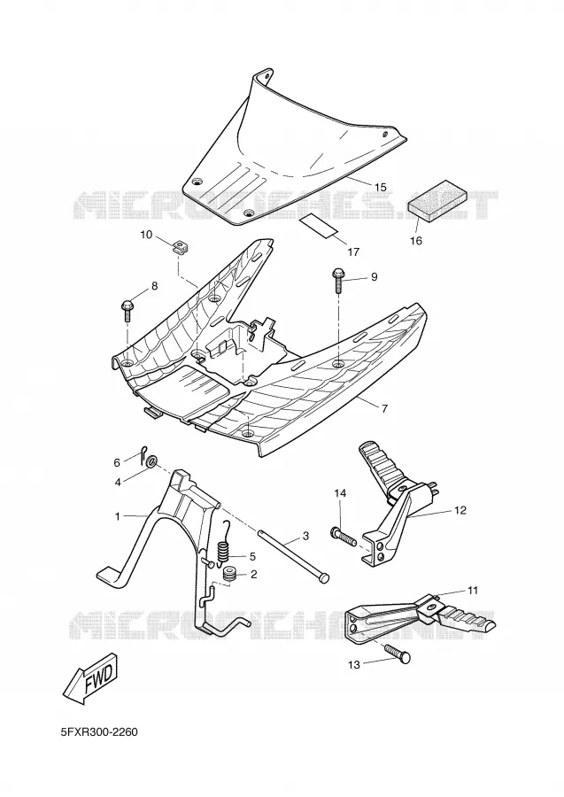 SUPPORT / REPOSE PIEDS Yamaha SCOOTER 50 2002 NEXT GENERATION  CW50RS