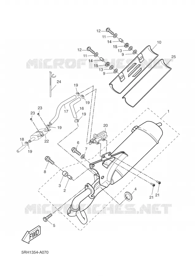 ECHAPPEMENT Yamaha SCOOTER 50 2004 NEXT GENERATION  CW50RS