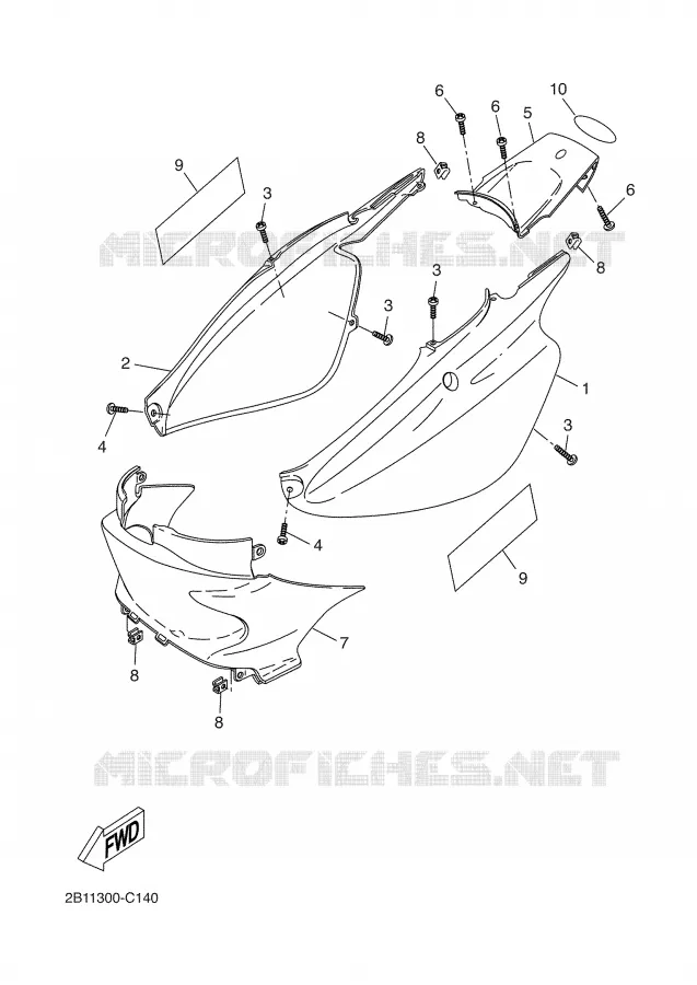 COUVERCLE LATERAL Yamaha SCOOTER 50 2004 NEXT GENERATION  CW50RS