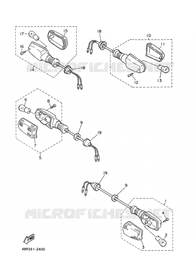 CLIGNOTANT Yamaha MOTO 600 1997 XJS DIVERSION  XJ600S'97