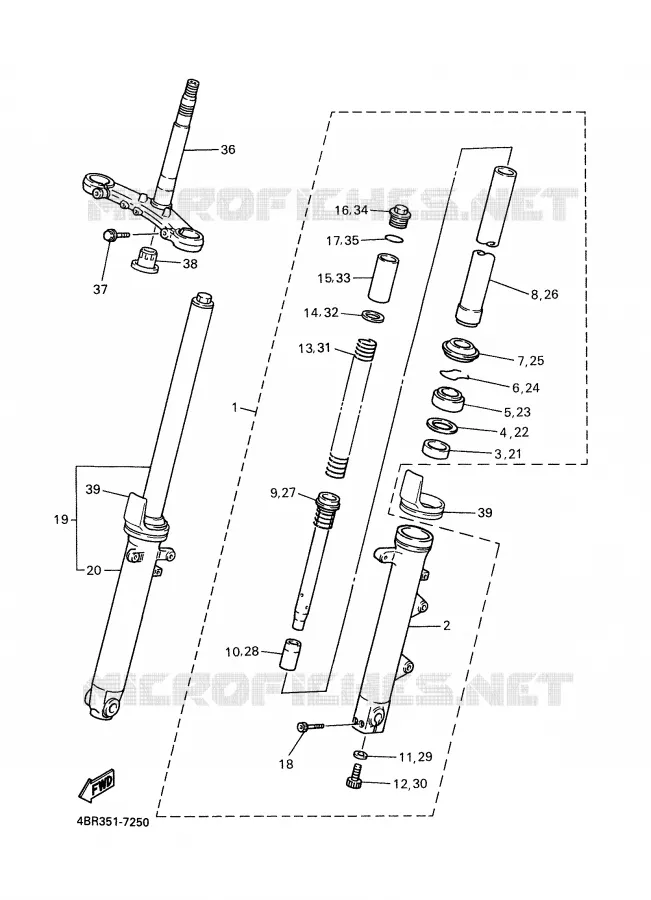 FOURCHE Yamaha MOTO 600 1997 XJS DIVERSION  XJ600S'97