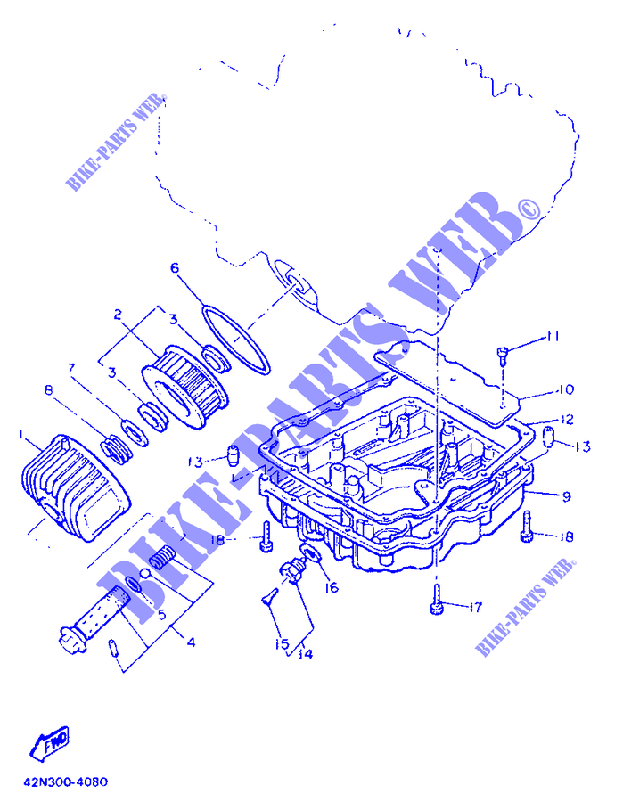 RADIATEUR D'HUILE / ECHANGEUR pour Yamaha XJ900 de 1986