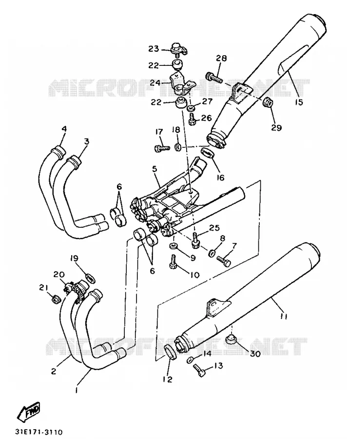 ECHAPPEMENT Yamaha MOTO 900 1987 XJ  XJ900