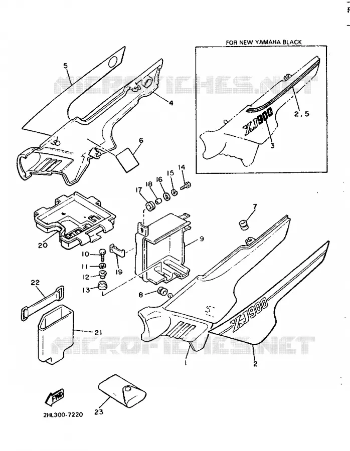 COUVERCLE LATERAL Yamaha MOTO 900 1987 XJ  XJ900F