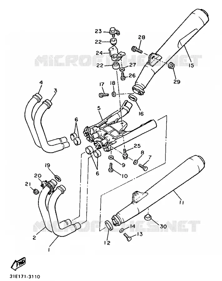 ECHAPPEMENT Yamaha MOTO 900 1989 XJ  XJ900F