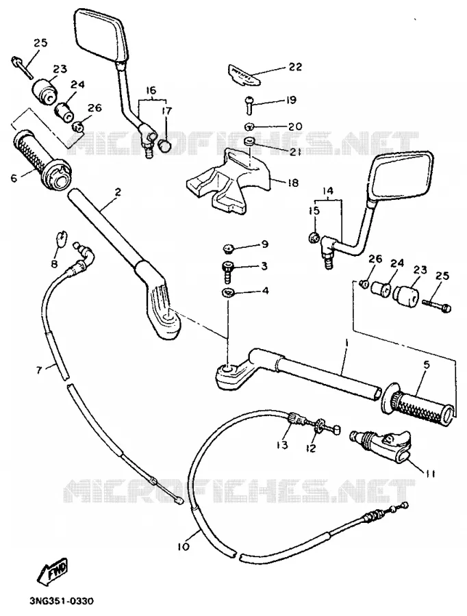 GUIDON ET CABLES Yamaha MOTO 900 1992 XJ  XJ900F