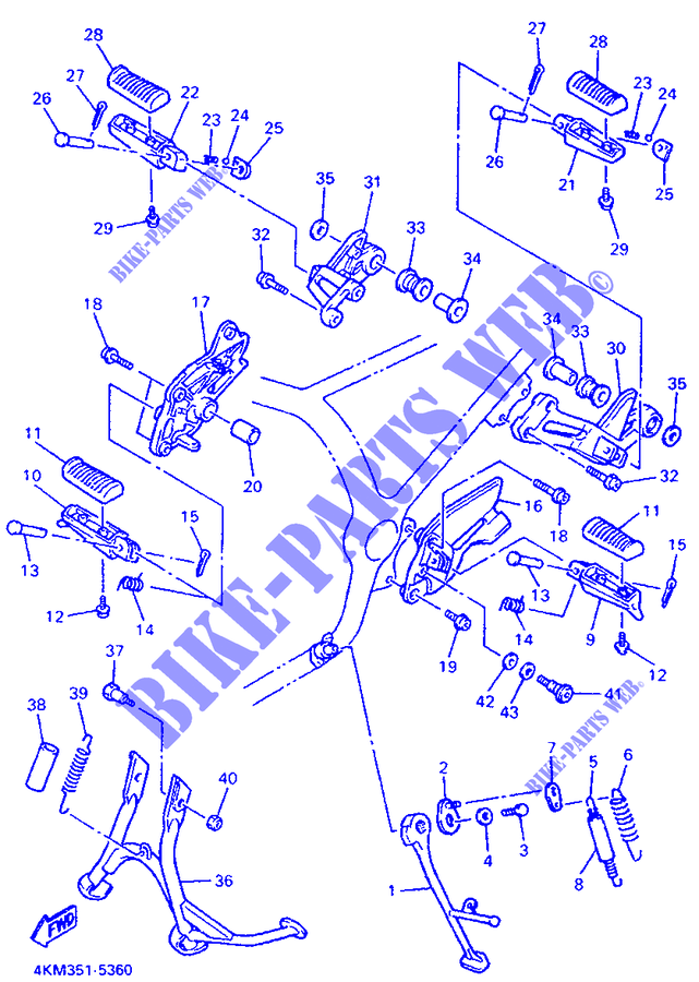 SUPPORT / REPOSE PIEDS pour Yamaha XJS 900 DIVERSION de 1995
