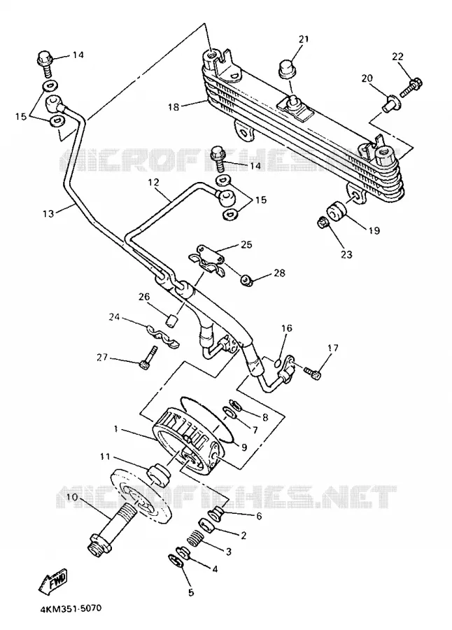 RADIATEUR D'HUILE / ECHANGEUR Yamaha MOTO 900 1997 DIVERSION  XJ900S