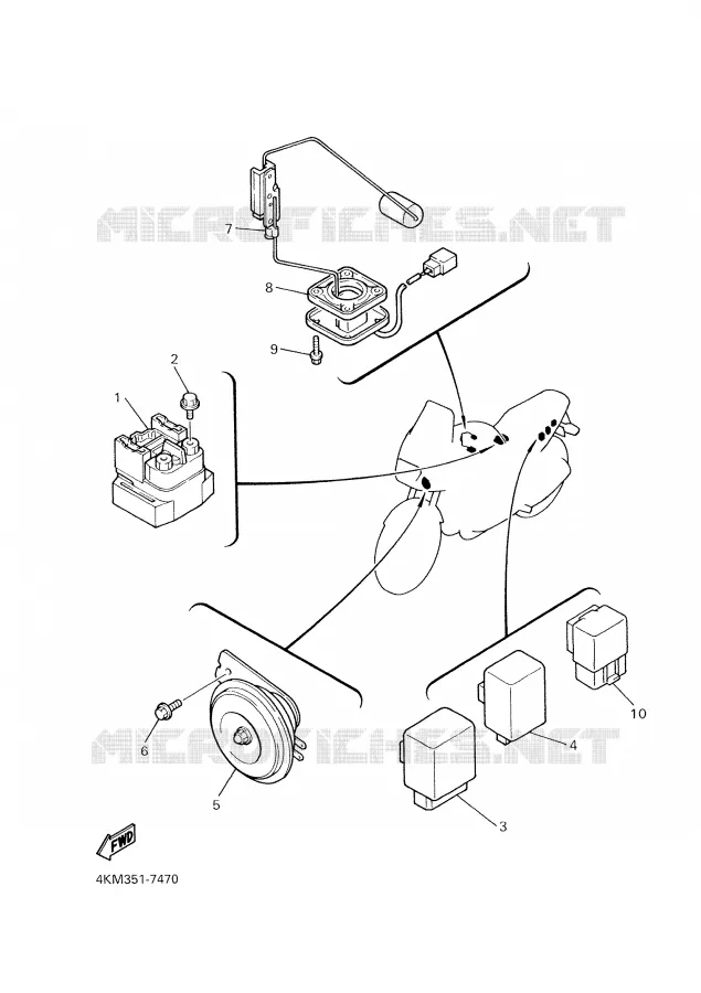 PARTIE ELECTRIQUE 1 Yamaha MOTO 900 2000 DIVERSION  XJ900S