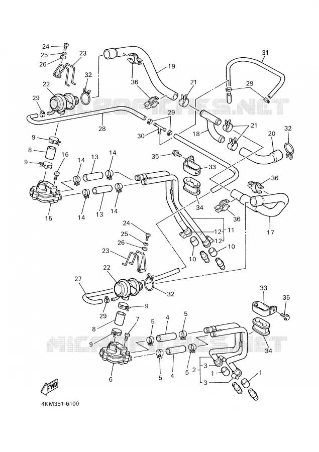 SYSTÈME D'ADMISSION D'AIR AIS Yamaha MOTO 900 2000 DIVERSION  XJ900S