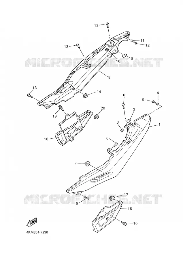COUVERCLE LATERAL Yamaha MOTO 900 2000 DIVERSION  XJ900S