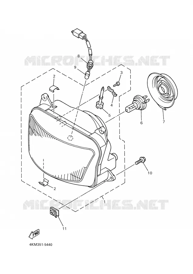 PHARE  Yamaha MOTO 900 2000 DIVERSION  XJ900S