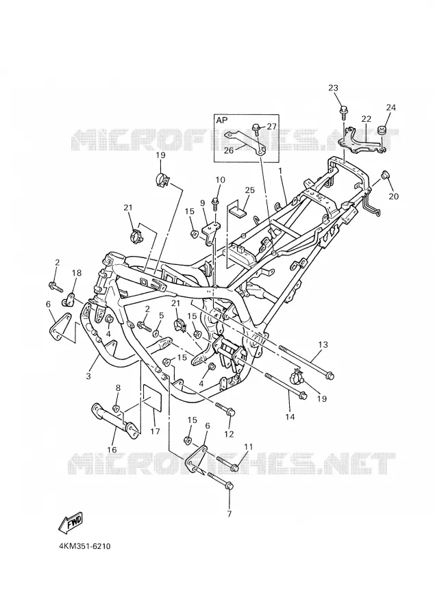 CADRE Yamaha MOTO 900 2002 DIVERSION  XJ900S