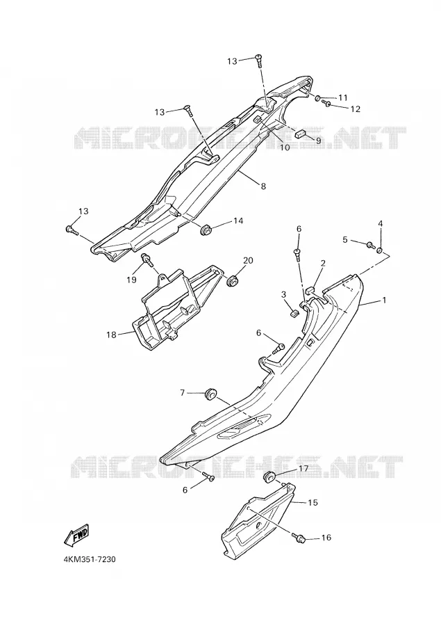 COUVERCLE LATERAL Yamaha MOTO 900 2002 DIVERSION  XJ900S