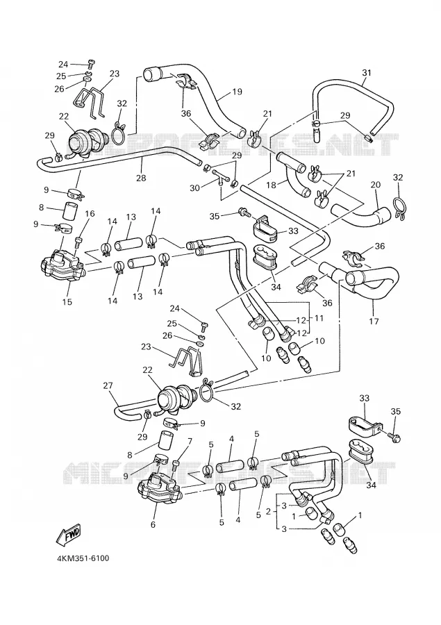 SYSTÈME D'ADMISSION D'AIR AIS Yamaha MOTO 900 2002 DIVERSION  XJ900SP