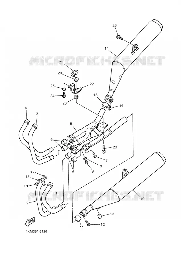ECHAPPEMENT Yamaha MOTO 900 2002 DIVERSION  XJ900SP