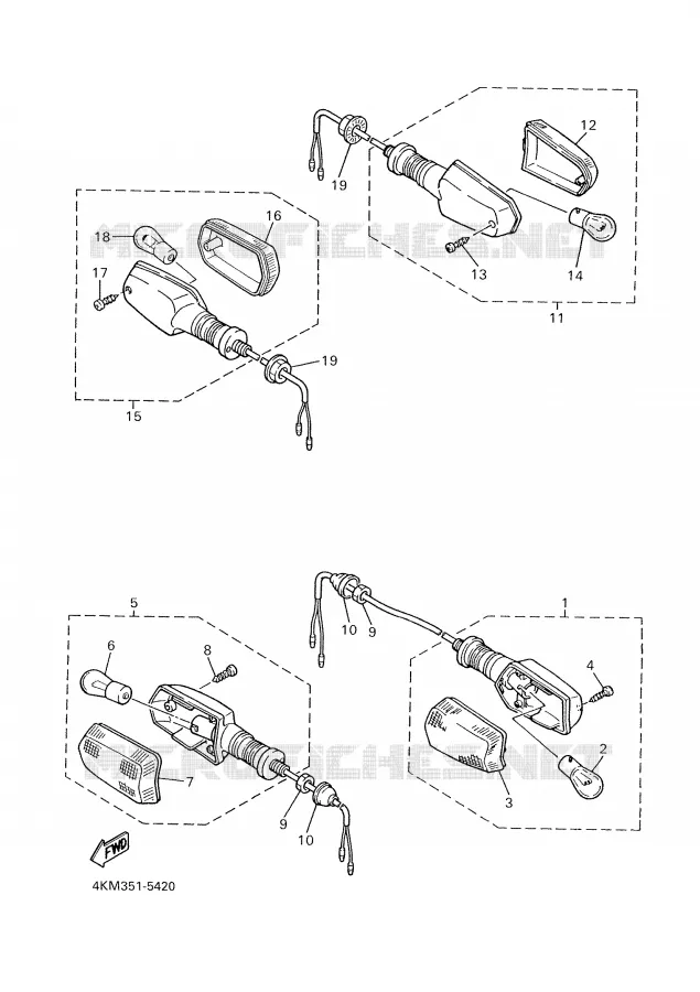 CLIGNOTANT Yamaha MOTO 900 2002 DIVERSION  XJ900SP