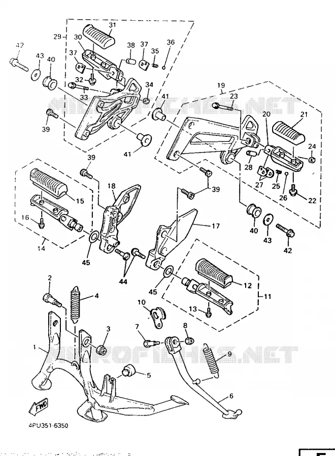 SUPPORT / REPOSE PIEDS Yamaha MOTO 1200 1997 XJR  XJR1200