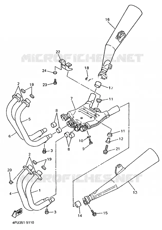 ECHAPPEMENT Yamaha MOTO 1200 1997 XJR  XJR1200SP