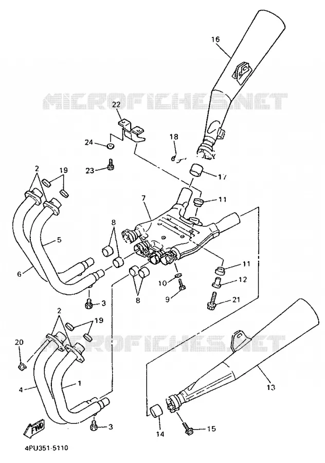 ECHAPPEMENT Yamaha MOTO 1200 1997 XJR  XJR1200SP
