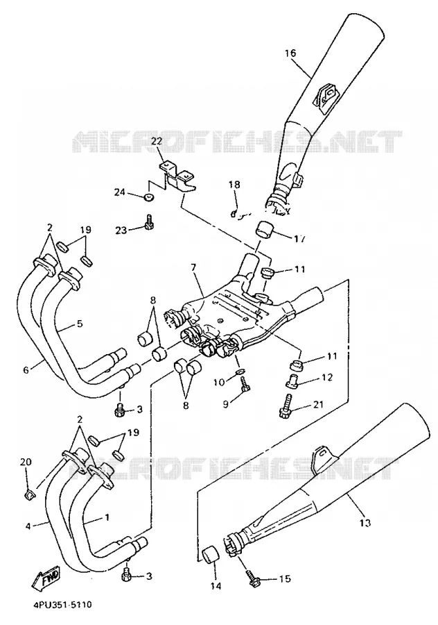 ECHAPPEMENT Yamaha MOTO 1200 1997 XJR  XJR1200SP