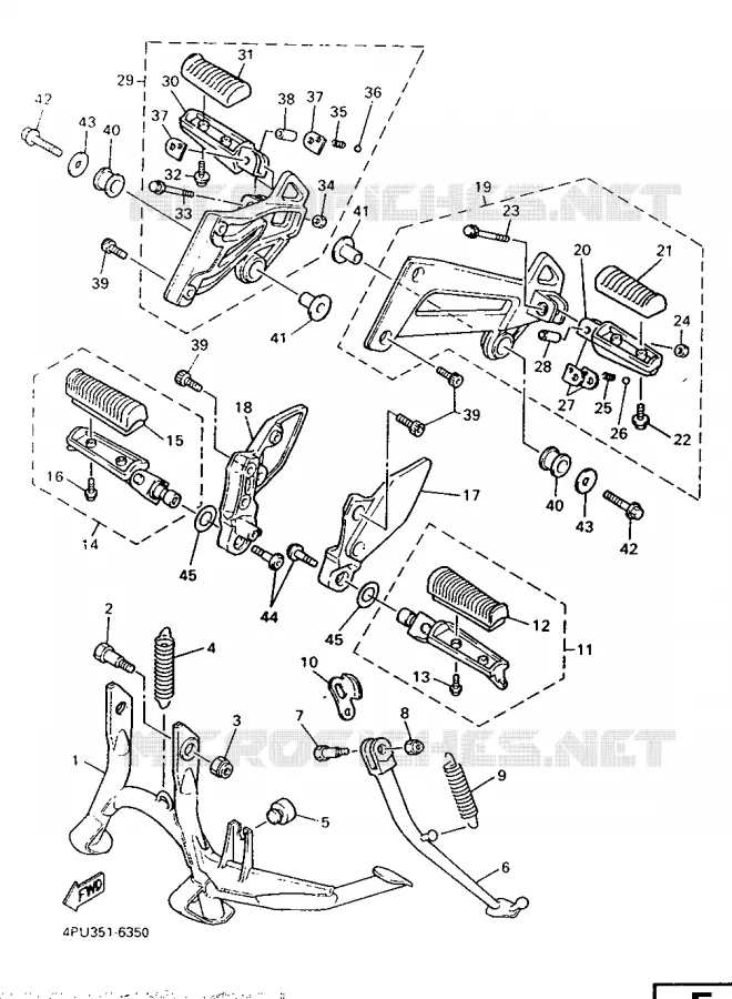 SUPPORT / REPOSE PIEDS Yamaha MOTO 1200 1998 XJR  XJR1200SP