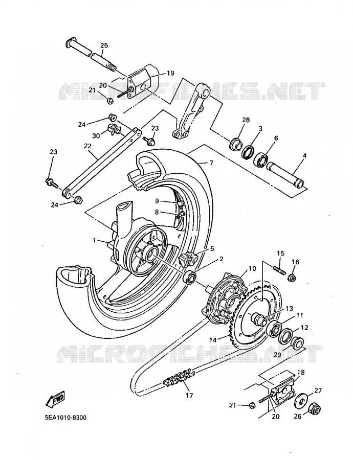 ROUE ARRIERE Yamaha MOTO 1300 1999 XJR  XJR1300