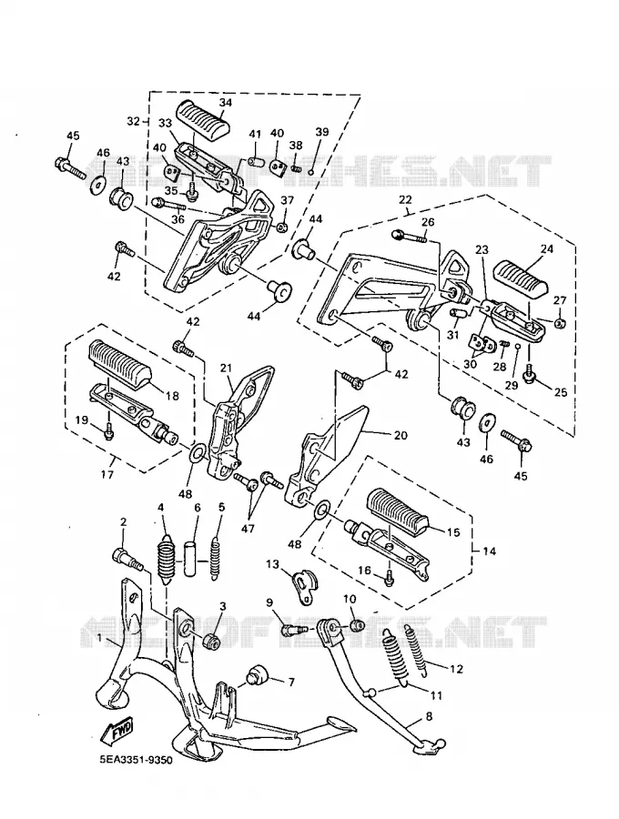 SUPPORT / REPOSE PIEDS Yamaha MOTO 1300 1999 XJR  XJR1300