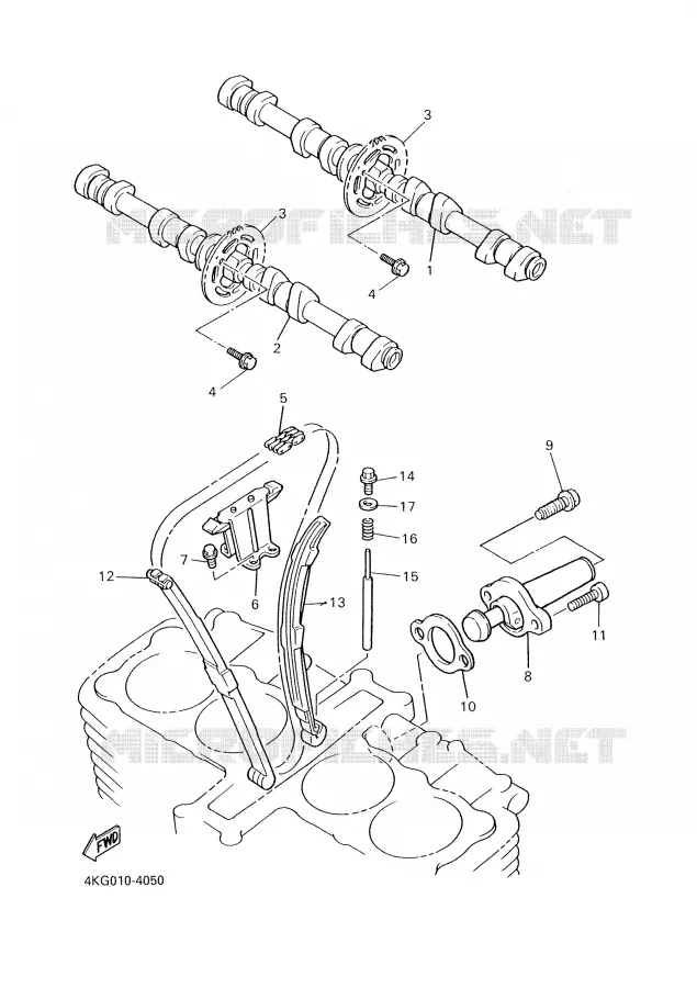 ARBRE A CAMES / CHAINE DE DISTRIBUTION Yamaha MOTO 1300 2000 XJR  XJR1300