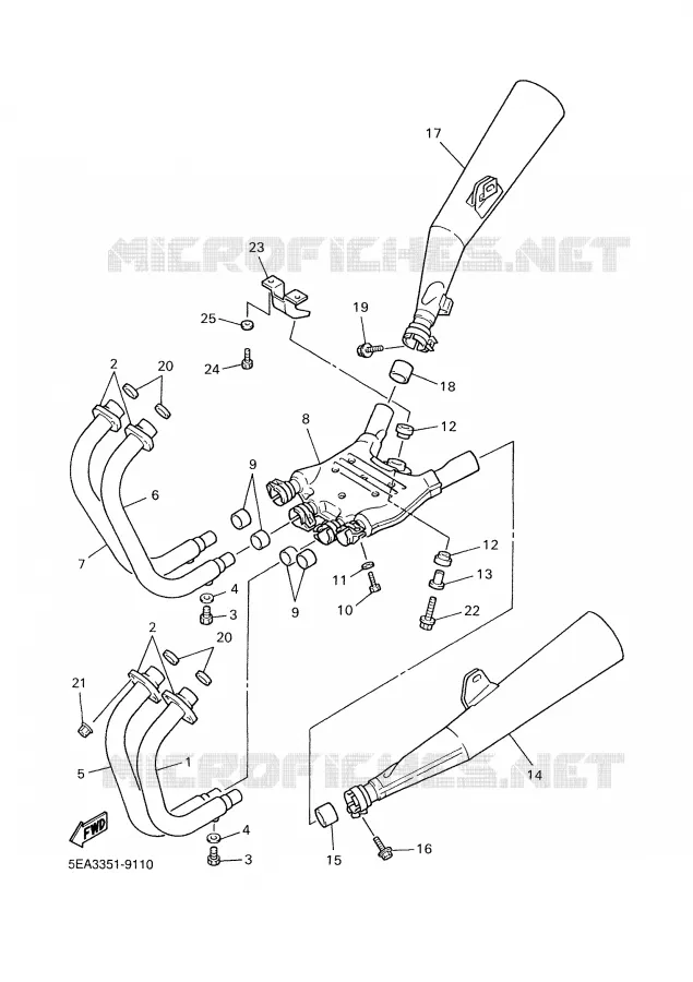 ECHAPPEMENT Yamaha MOTO 1300 2000 XJR  XJR1300