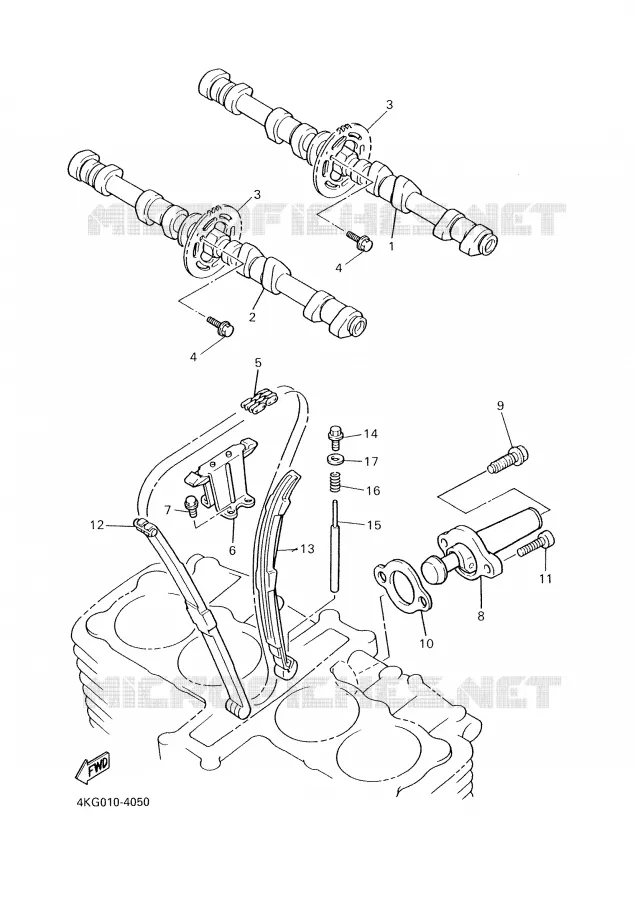 ARBRE A CAMES / CHAINE DE DISTRIBUTION Yamaha MOTO 1300 2001 XJR  XJR1300