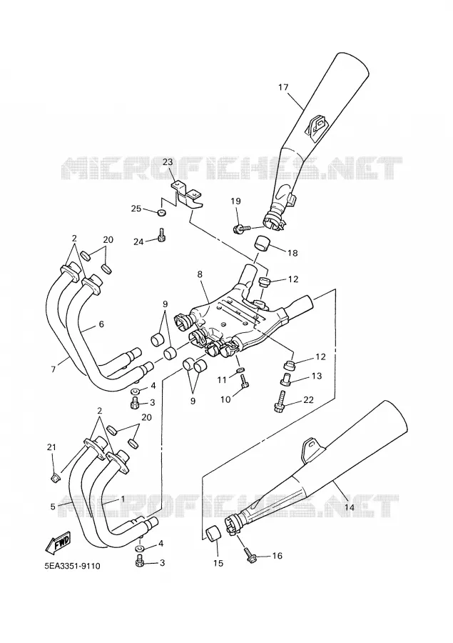 ECHAPPEMENT Yamaha MOTO 1300 2002 XJR  XJR1300
