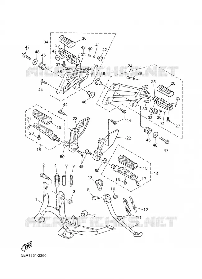 SUPPORT / REPOSE PIEDS Yamaha MOTO 1300 2002 XJR  XJR1300