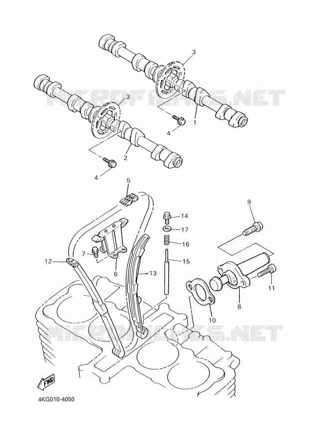 ARBRE A CAMES / CHAINE DE DISTRIBUTION Yamaha MOTO 1300 2004 XJR  XJR1300