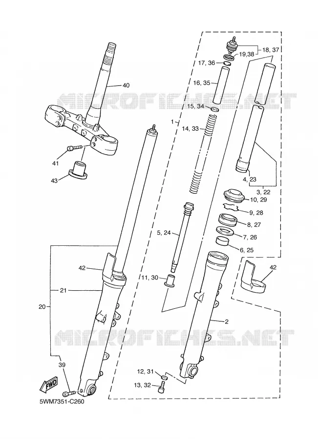 FOURCHE Yamaha MOTO 1300 2004 XJR  XJR1300