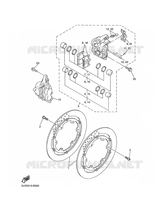ROUE AVANT / ETRIER DE FREIN Yamaha MOTO 1300 2004 XJR  XJR1300