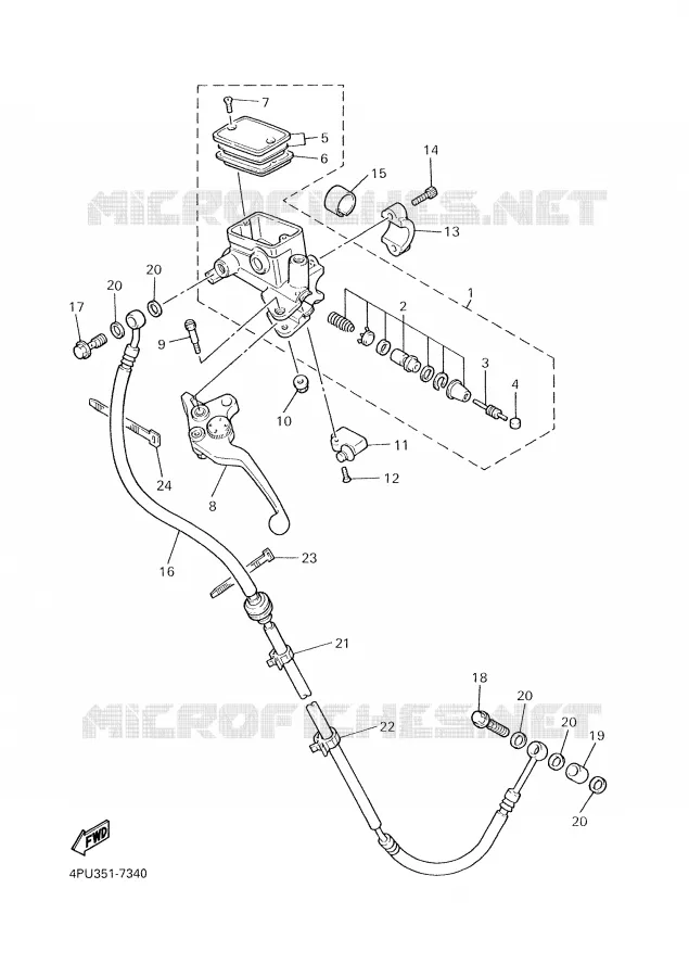 MAITRE CYLINDRE AVANT 2 Yamaha MOTO 1300 2005 XJR  XJR1300