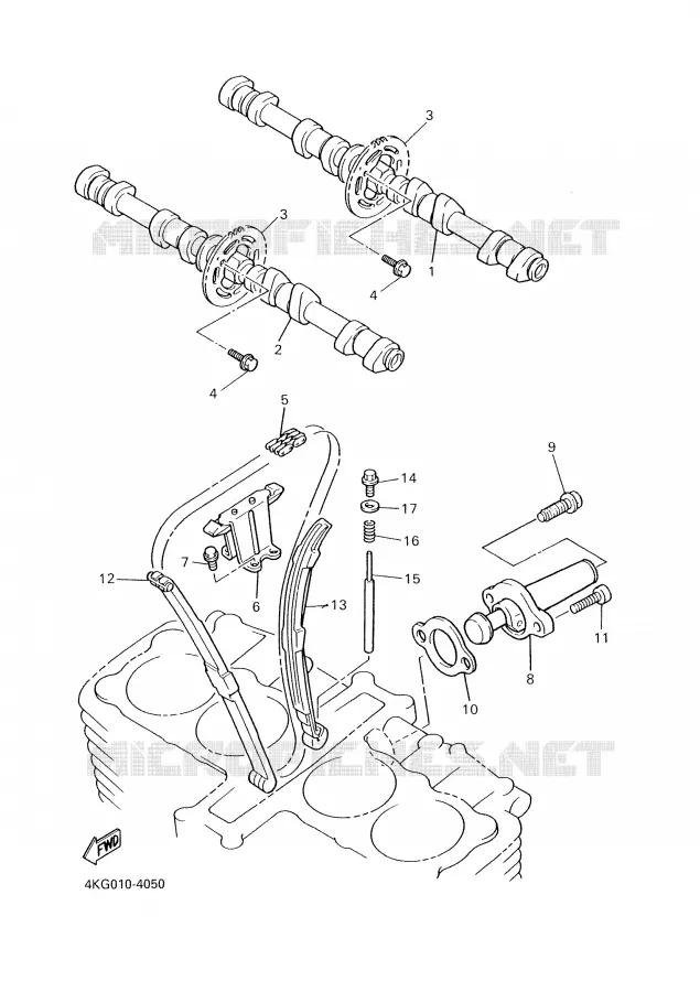 ARBRE A CAMES / CHAINE DE DISTRIBUTION Yamaha MOTO 1300 2006 XJR  XJR1300