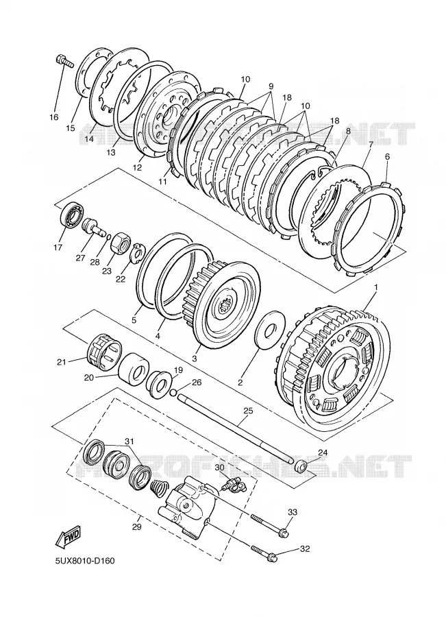 EMBRAYAGE DE DEMARREUR Yamaha MOTO 1300 2006 XJR  XJR1300