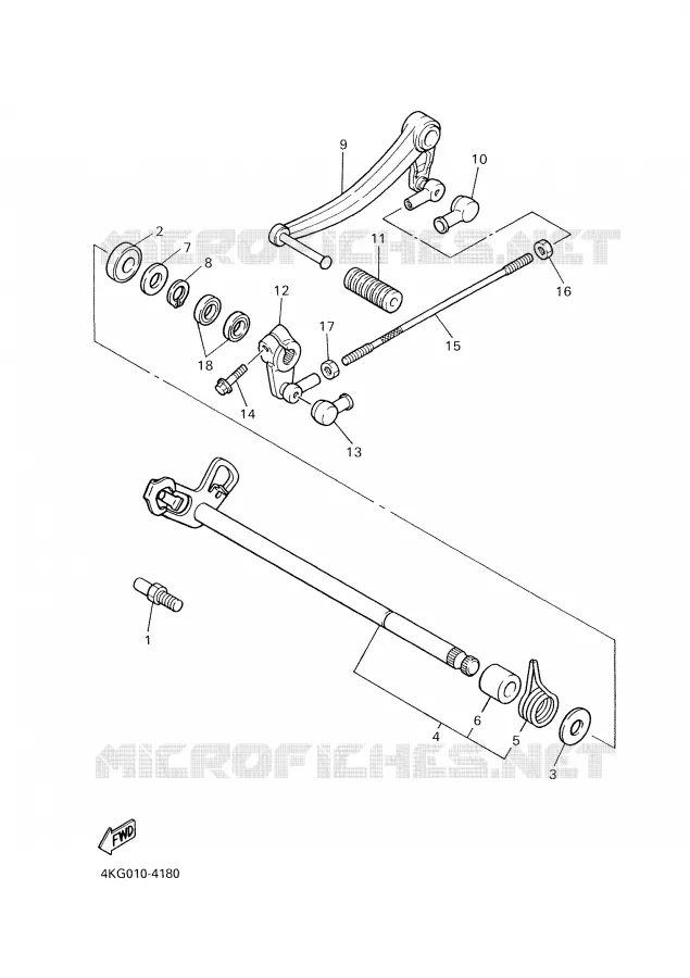 AXE DE SELECTEUR / PEDALE Yamaha MOTO 1300 2007 XJR  XJR1300
