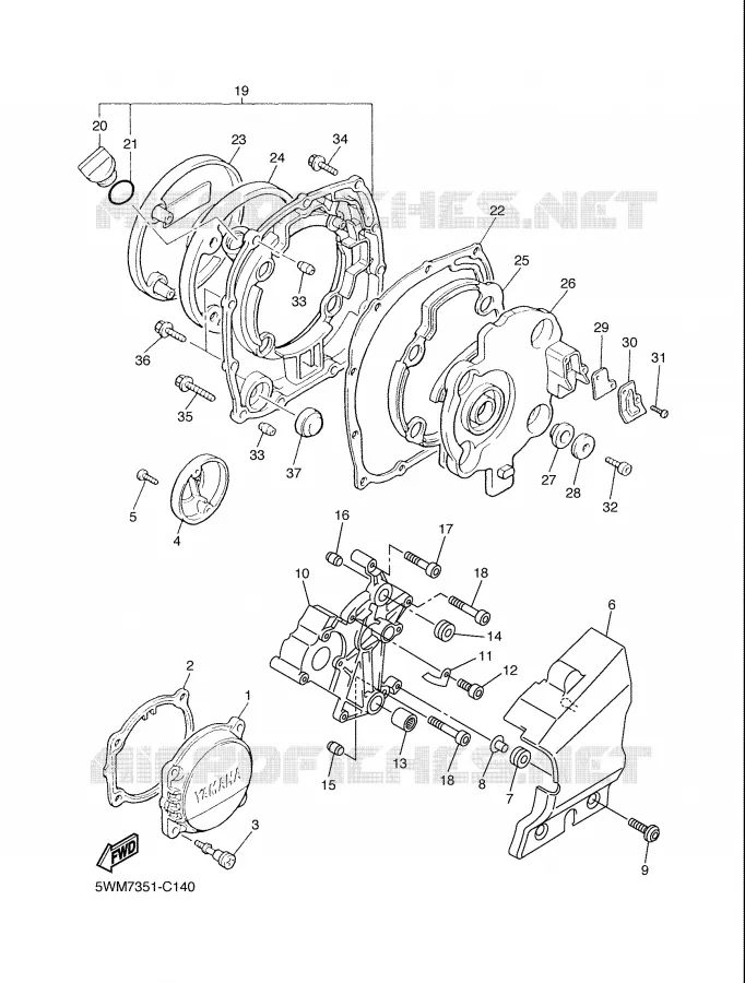 CARTER - MOTEUR 1 Yamaha MOTO 1300 2008 XJR  XJR1300
