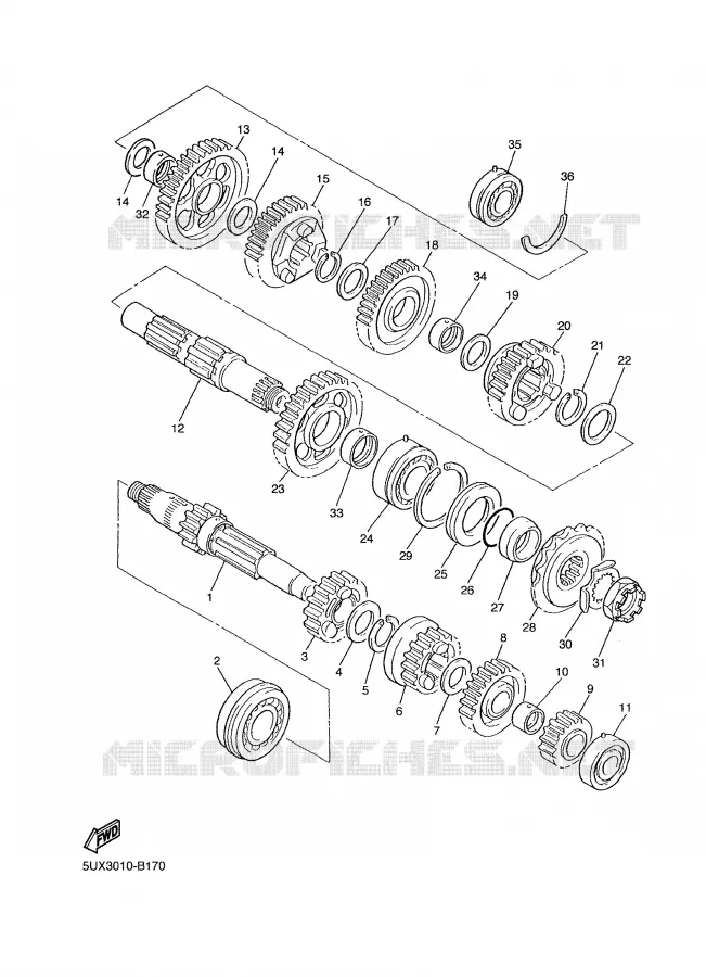 TRANSMISSION Yamaha MOTO 1300 2008 XJR  XJR1300