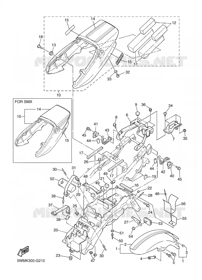 GARDE BOUE Yamaha MOTO 1300 2008 XJR  XJR1300